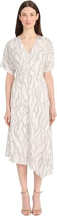 LEEBE Women's V-Neck Dolman Short Sleeve Top - Soft Jersey Knit (Size 5X, Light Blue/Navy Paisley)