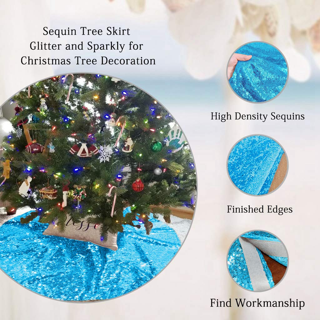 DUOBAO Sequin Tree Skirt 24 Inches 