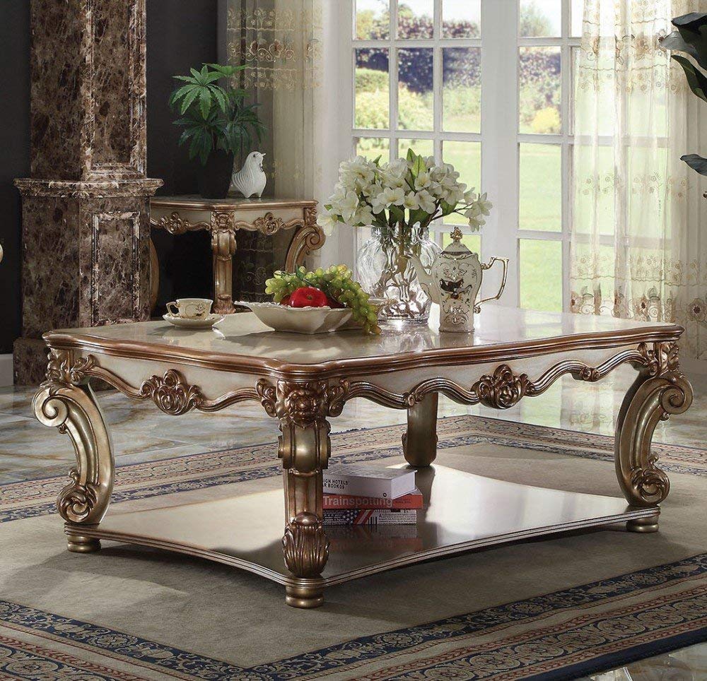 ACME Furniture＿TROY COFFEE TABLE Amazon.com: ACME Vendome Coffee Table - Gold Patina : Home