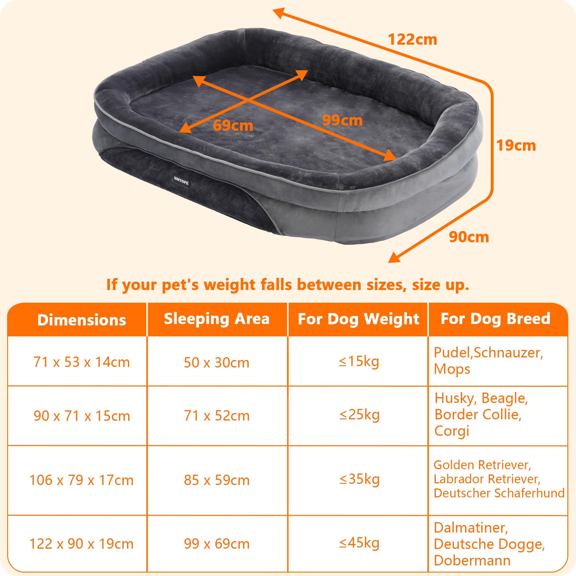 HMTOPE Cama para perros DB058DG