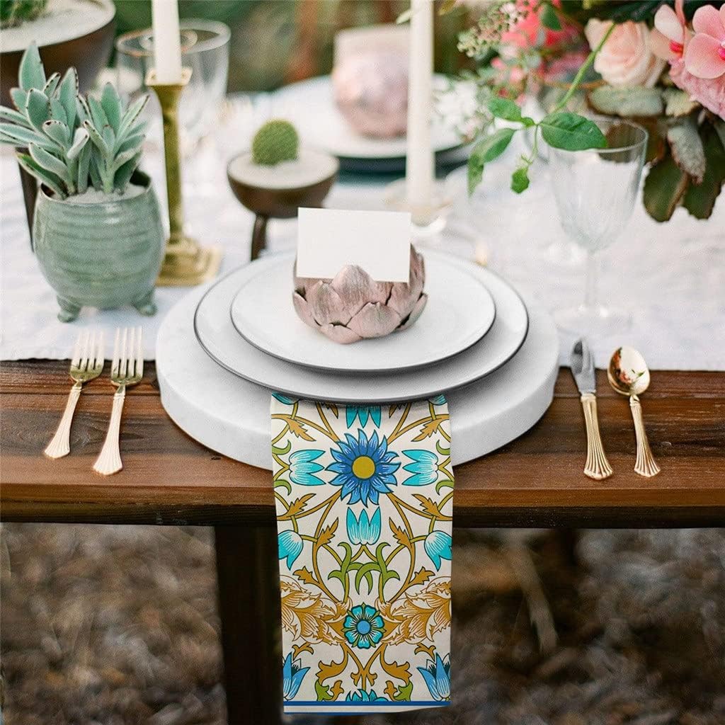 Vintage Farmhouse Flower Table Napkins Cloth Set Soft Handkerchief Wedding Decoration Banquet Dinner(8pcs)
