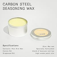 Vista 5 de Made In Utensilios de cocina - Cera de condimento de acero al carbono (6 onzas) - Fabricado en Canadá - Cera de salvado de arroz, aceite de canola