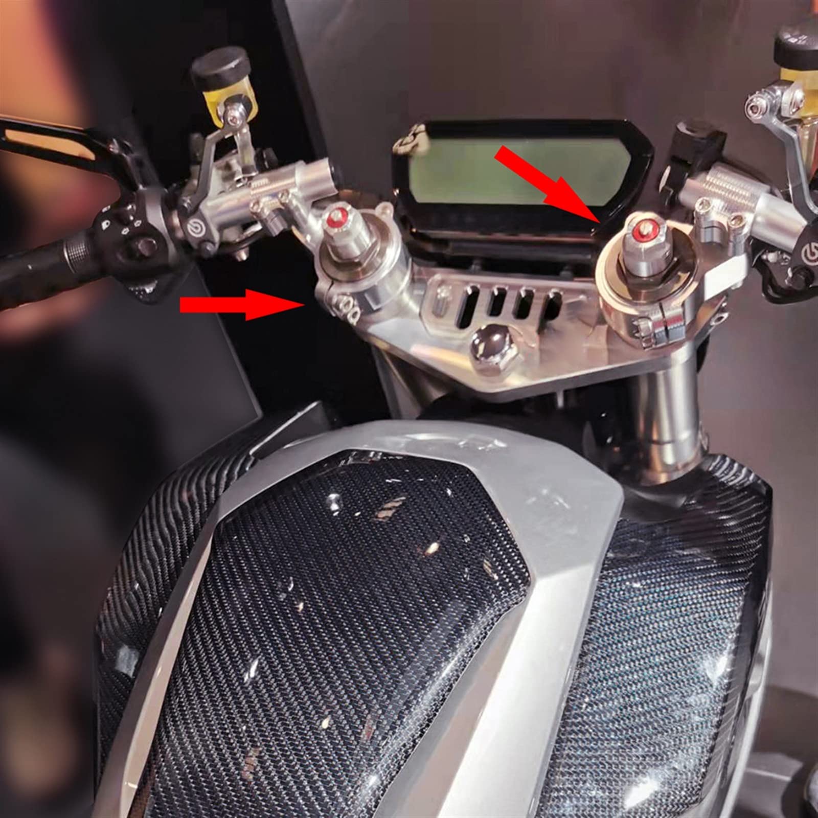 kit rialzo manubrio moto 37mm 45mm 51mm 52mm 58mm CNC Motorcycle Racing Riser Sollevato Superiore Clipon Clip On Manubrio Regolabile Manubrio Morsetto Forcella rialzo manubrio moto ( Size : Sliver 52m