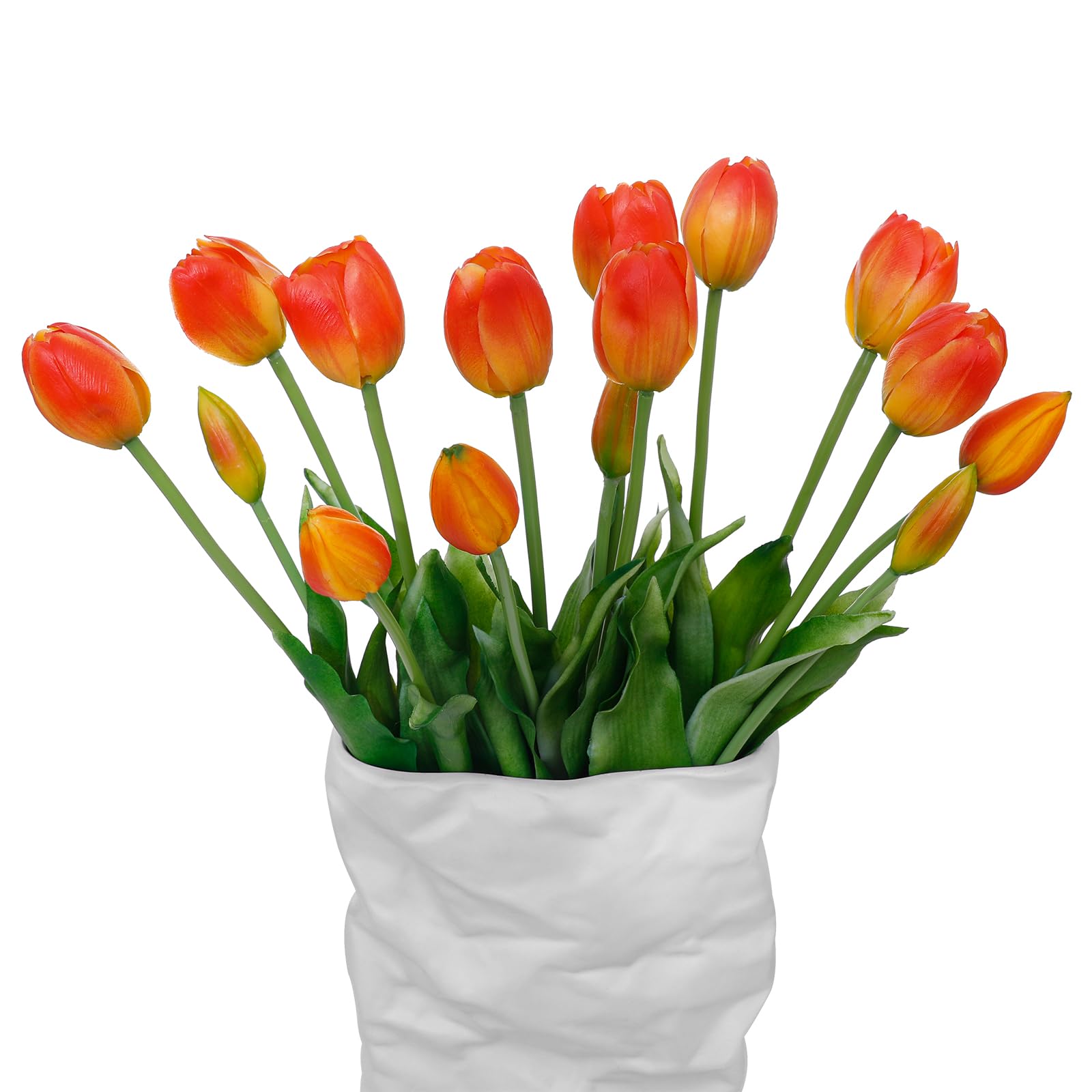 LINSIE 15 Pcs Orange Artificial Tulips
