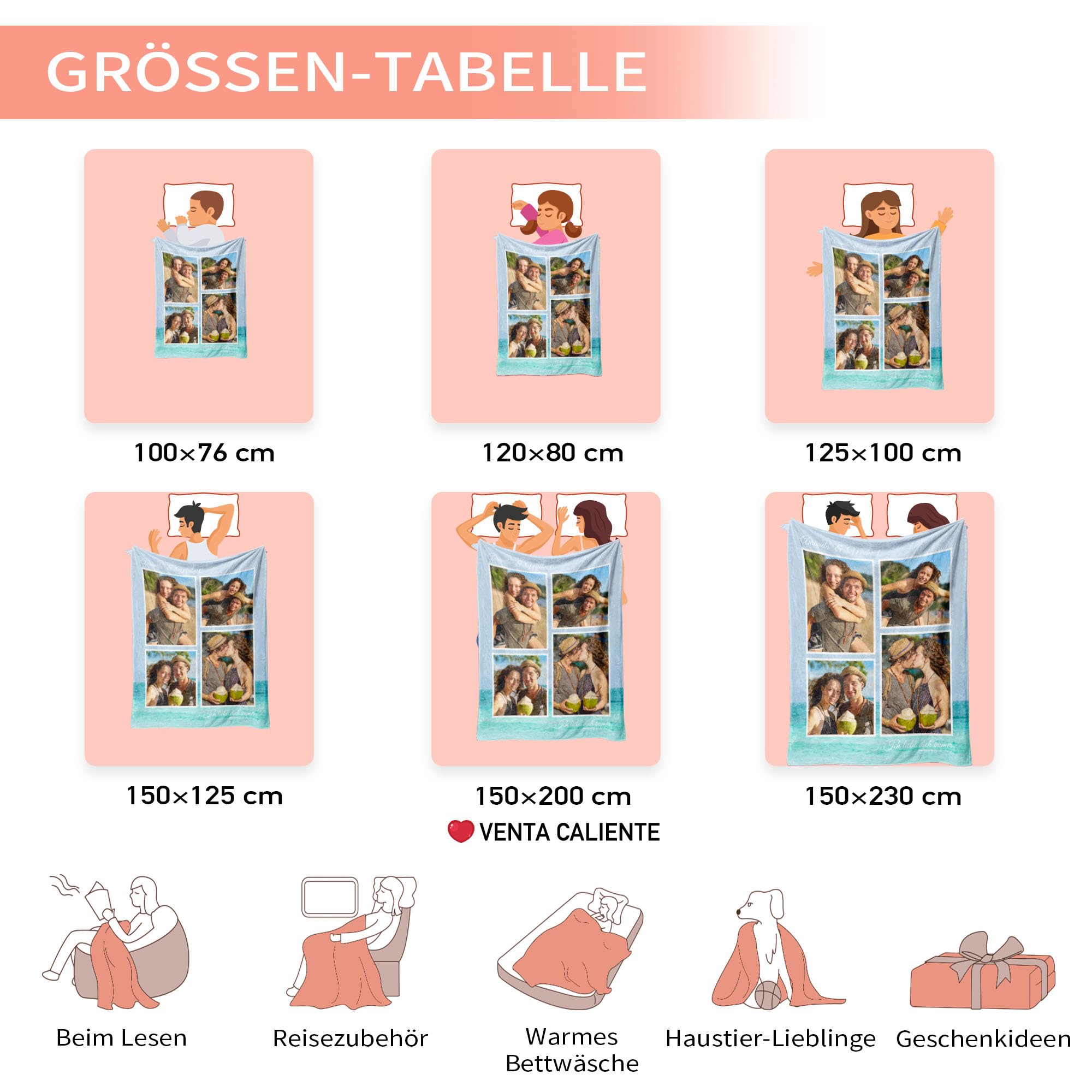 Easycosy personalisierte Decken für Paare Geschenke Benutzerdefinierte Bild werfen Decke Personalisierte Foto werfen für Freundin Ihr Geburtstag Anniversay Ideen 150×230cm