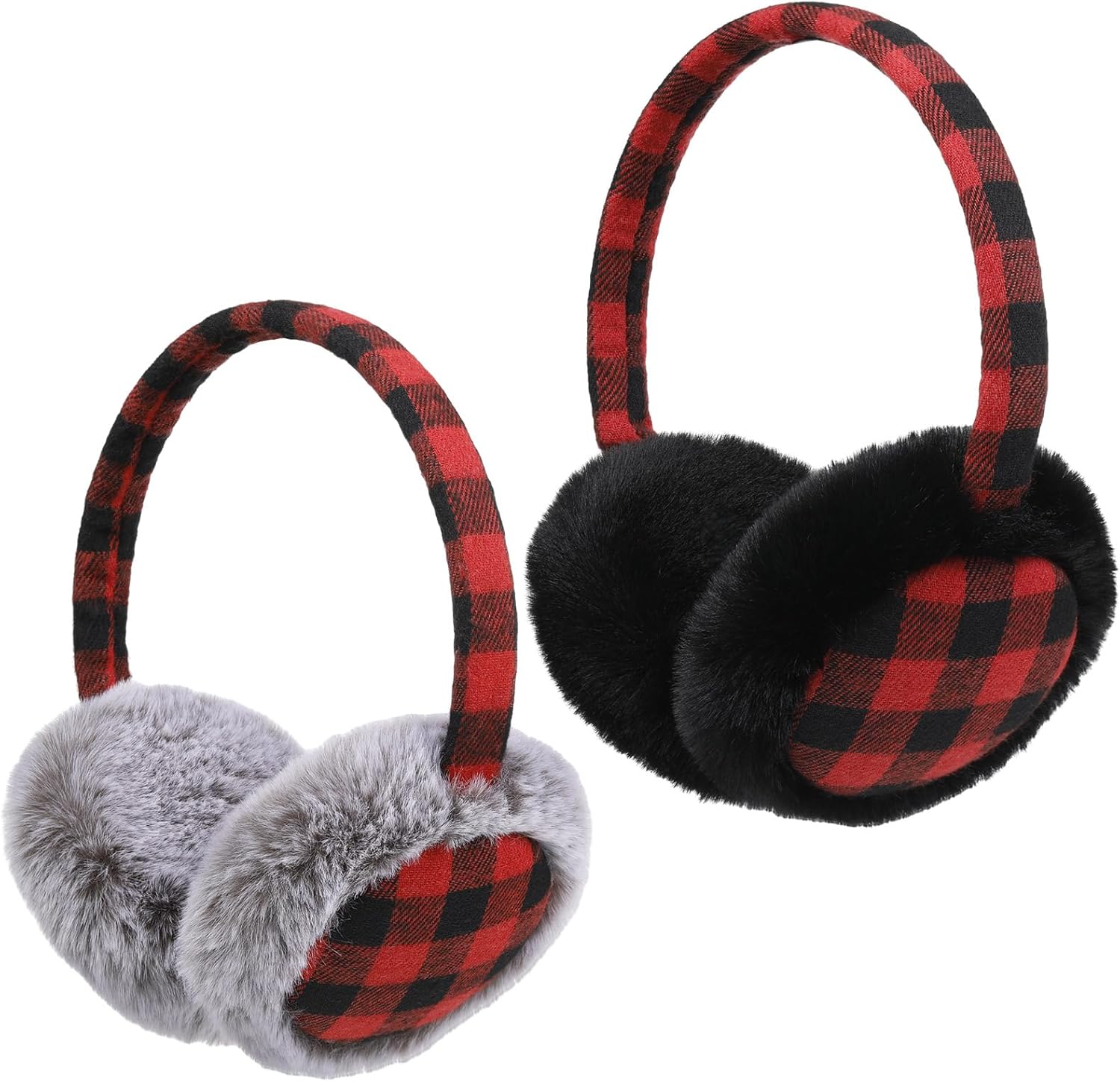 Liitrsh 2 Pairs Winter Fuzzy Ear Muffs for Women Furry