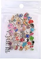 Vista 4 de RUBYCA Floating Charms Lot for DIY Glass Living Memory Locket Mix Silver Gold Color (100pcs)