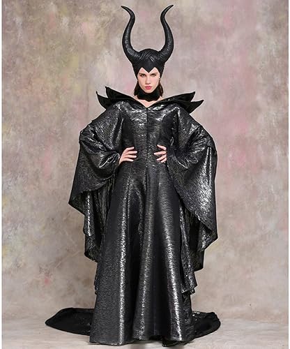 Miniatura 2 de CosplayDiy Disfraz de villano de la señora malvada para mujer vestido de bruja y reina Negro