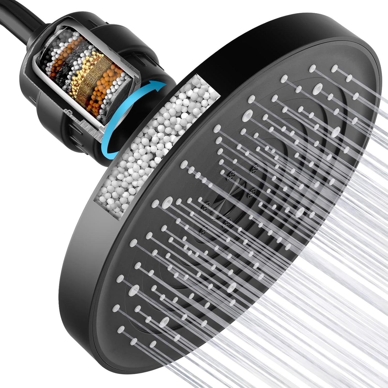10IN Filtered Shower Head with Handheld High Pressure Showerhead, Detachable Shower Head,Rain Shower Heads with Filters to Remove Chlorine,15 Stage Shower Filter Head for Hard Water