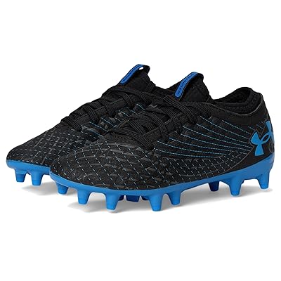 Under Armour Kids Magnetico Select 5 Jr Soccer Cleats (Littile Kid/Big Kid) Boys Shoes Black/Castlerock/Blue Atlantis