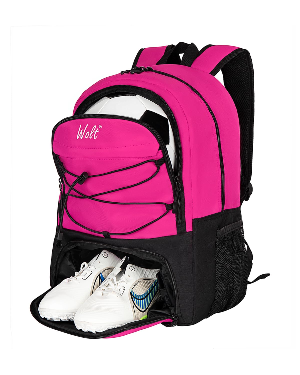 WOLT Football Bag Basketball Backapck with Boot Compartment Sports Bag for Ball & Kit
