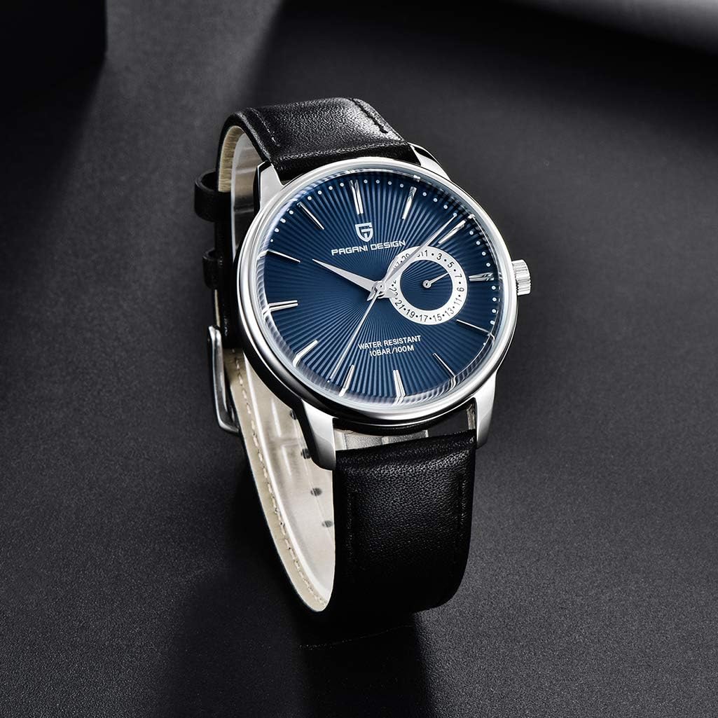 PAGANI DESIGN Men’s Watches Casual Leather Quartz Wrist Watch for Men Waterproof Business Dress Unique Watches Japanese Movement