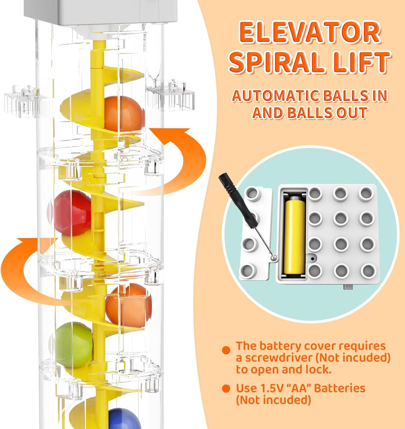 Motorized Marble Run Toys for Kids Ages 3-8, 102 PCS STEM Building Set with Automatic Elevator Lift & 10 Marbles, Transparent Track Educational Construction Toy Gifts for Boys Girls