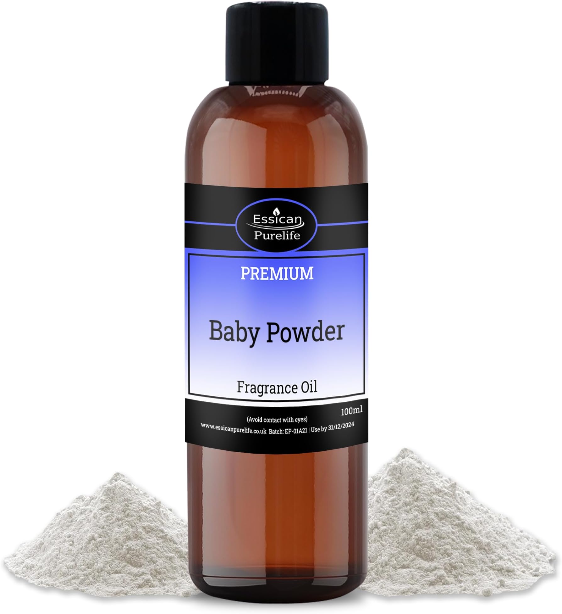 Essican Purelife Baby Powder Fragrance Oil 100ml - Baby Powder Oil for Humidifier, Baby Powder Scent, Wax Scents for Candle Making, Candle Scents, Fragrance Oils, Wax Melt Scents