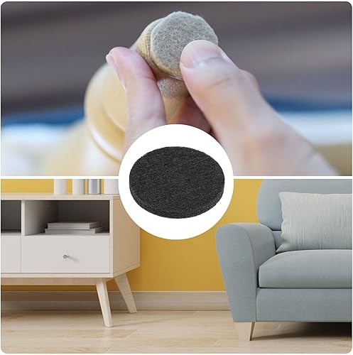 Miniatura 3 de METALLIXITY Almohadillas redondas de fieltro para muebles (1.181 x 0.118 in), 10 unidades, protectores de suelo autoadhesivos, para el hogar,