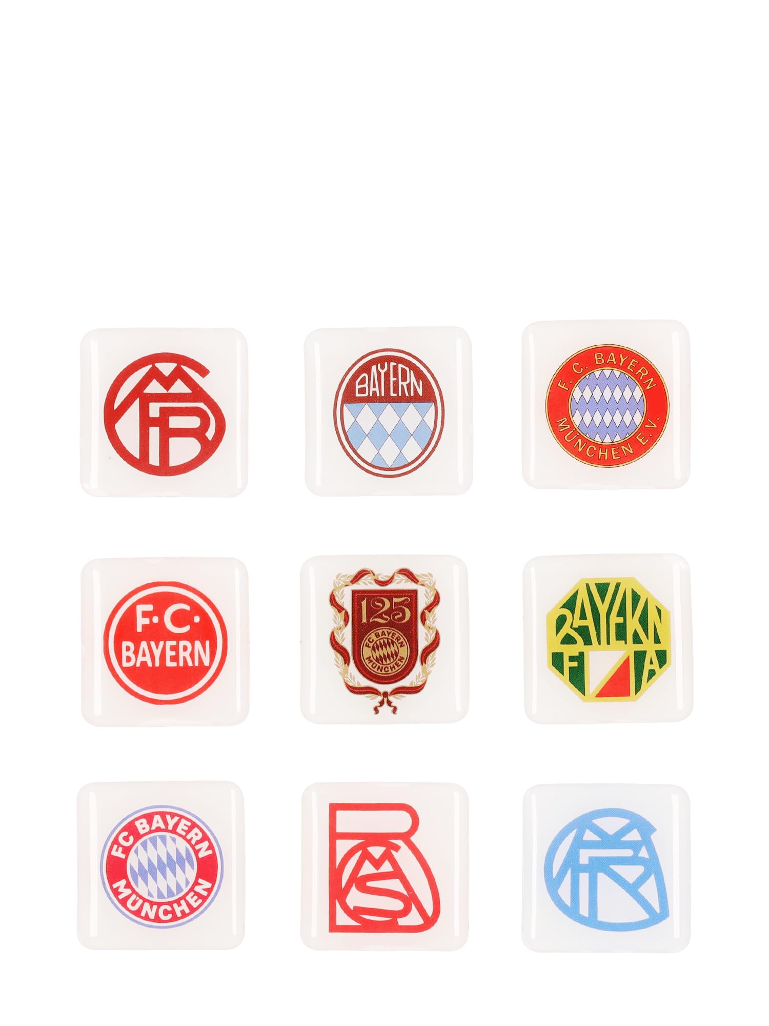 FC Bayern München I - Set di 10 calamite, 125 anni, colore: Bianco