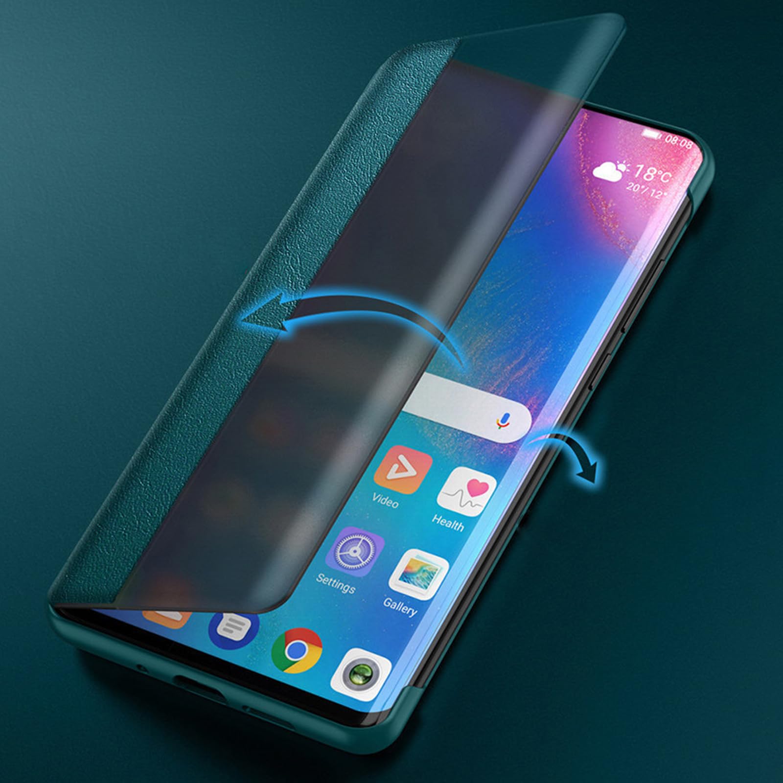 Etui z klapką do Huawei Pura 90 PRO Max/90 Pro/90, przezroczyste okienko skórzane cienkie etui na telefon komórkowy, czarny, 90 PRO Max