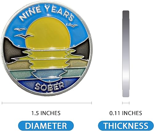 Miniatura 193 de The Achieve Mint Ficha sobria de 13 meses Chip sobrio de trece meses Regalo no AA, medallones no religiosos para hombres y mujeres que celebran