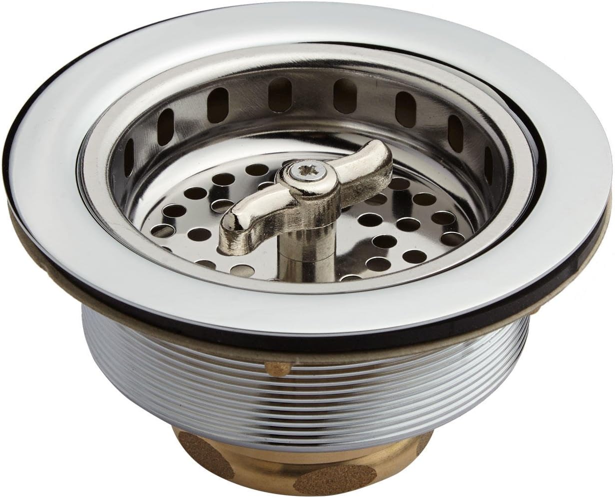 Signature Hardware 229059 3-1/2" Wing Nut Basket Strainer for Sinks up to 1/2" Thick
