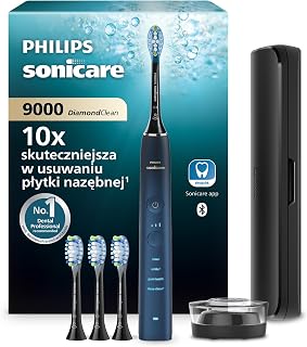 Szczoteczka elektryczna Philips Sonicare DiamondClean 9000, wersja specjalna, szczoteczka soniczna z aplikacją, czujnik nacisku, podstawka do ładowania, kolor Aquamarine, model HX9911/89