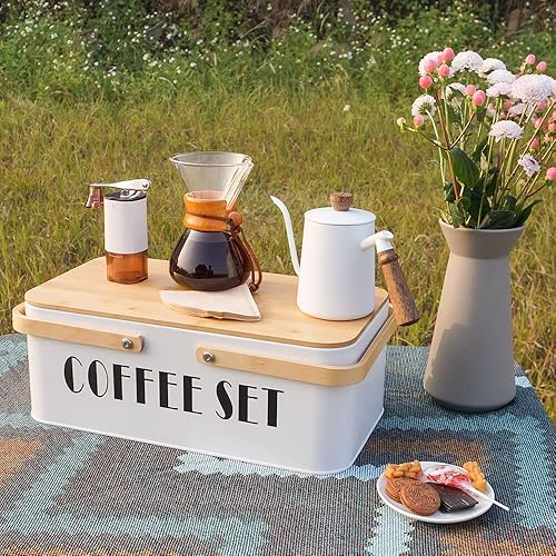 Miniatura 2 de SOTECH Juego de cafetera para verter sobre el gotero de café, molinillo de café manual, molinillo de vidrio para verter sobre la cafetera