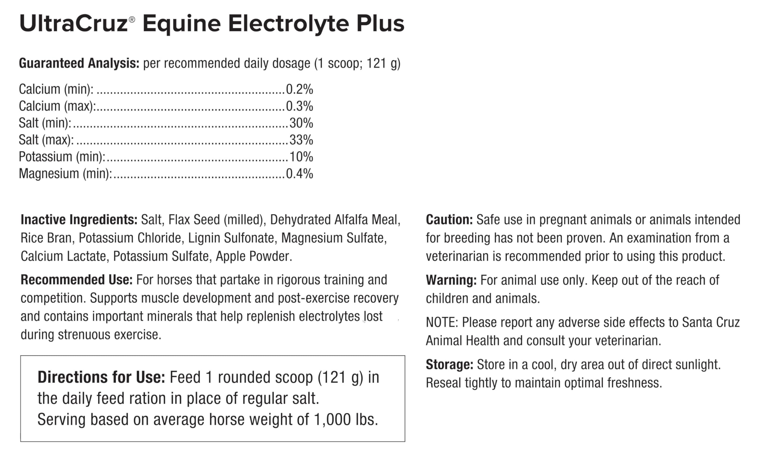 UltraCruz® Integratore equino di elettroliti Plus per cavalli, 5 libbre