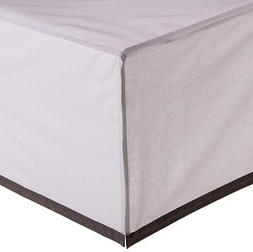 Bacati - Mix N Match White with Band At Bottom Crib Skirt Gray
