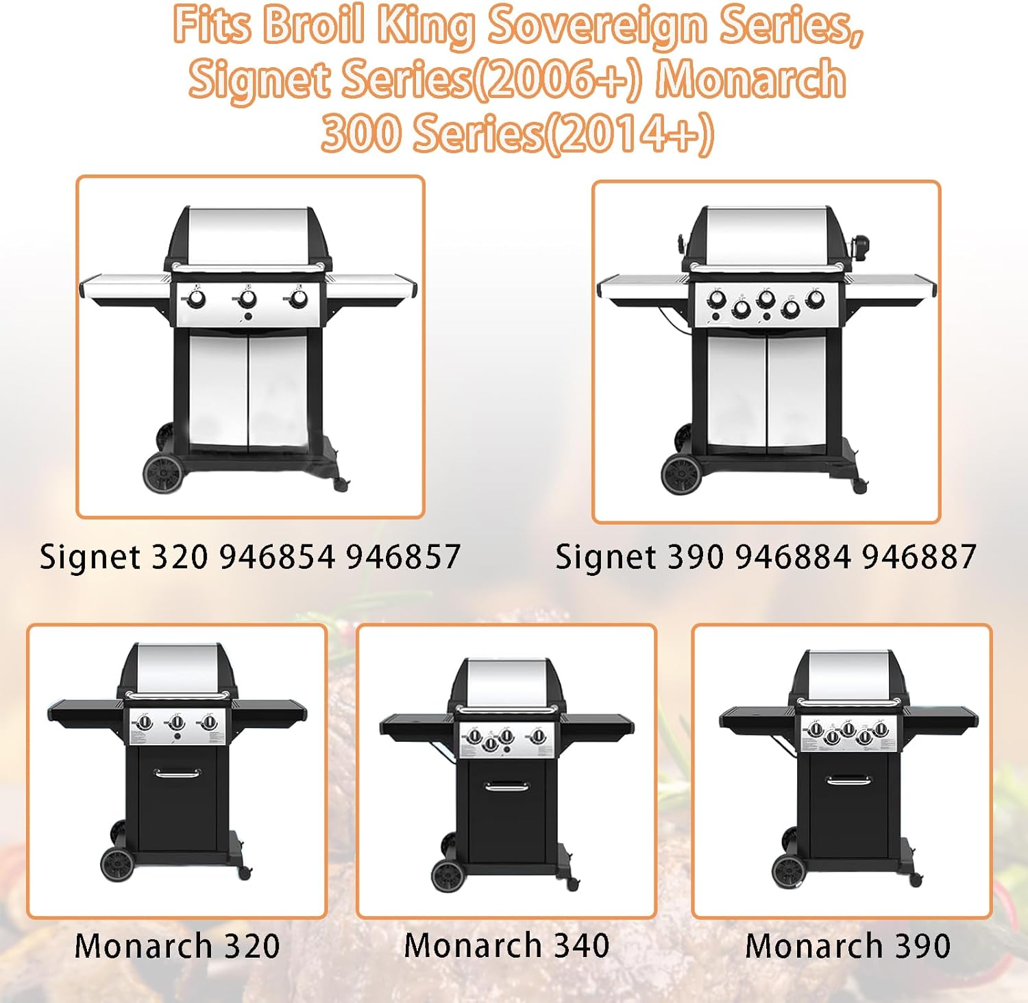 Grill Replacement Parts for Broil King Signet 320, 9468-54, 9865-54, 9468-54, 9468-84, Signet 20, Signet 70, Signet 90, Stainless Steel Grill Heat Plates and Grill Burner Tube, 3 Pack