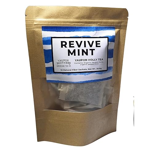 Revive Mint Yaupon Tea - Yaupon Brothers - Artesanía silvestre, con cafeína natural - Rico en antioxidantes - Superalimento cultivado en Florida -