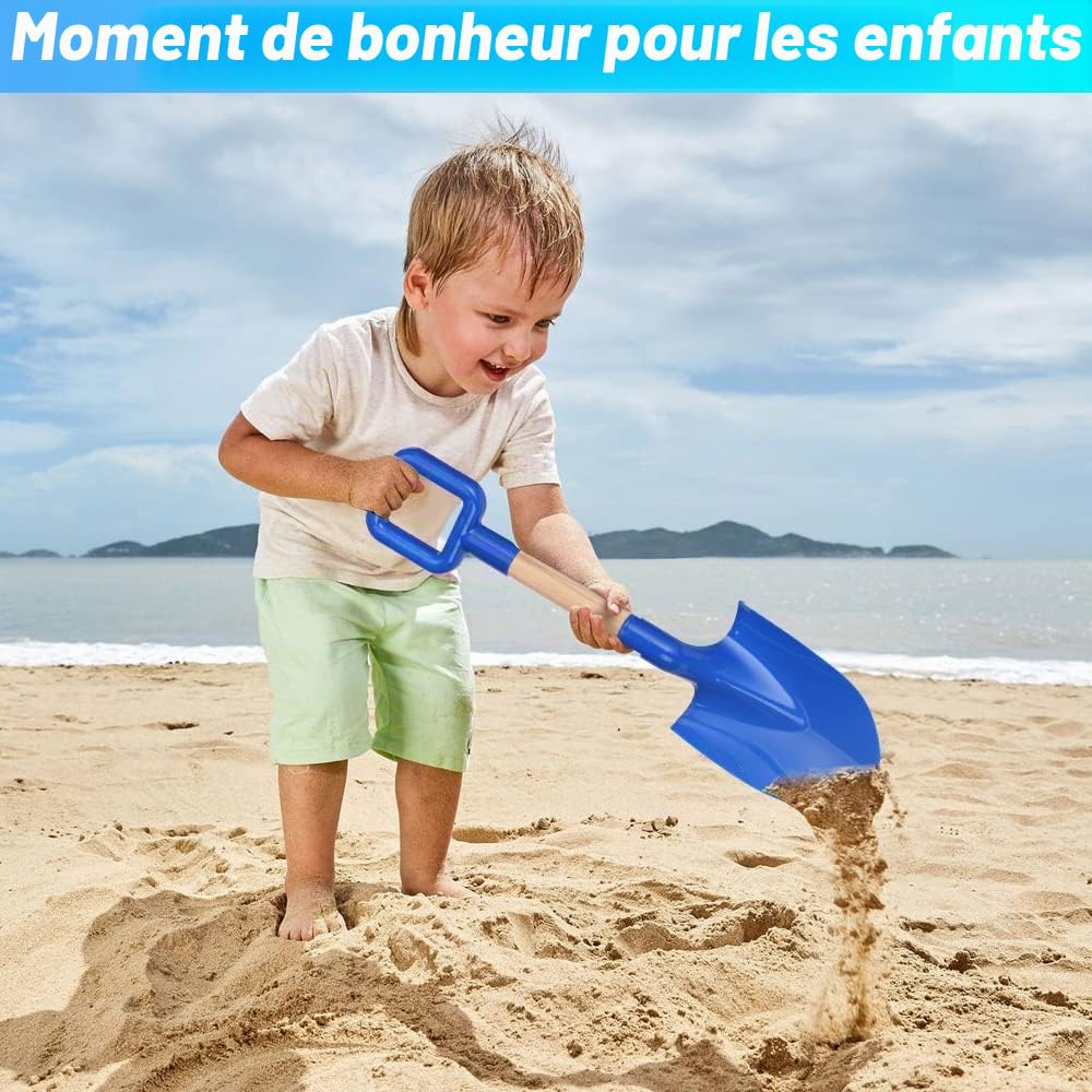 Pelles De Plage Pour Enfants - Pelle De Plage Robuste À Long Manche - Pelle En Plastique Pour