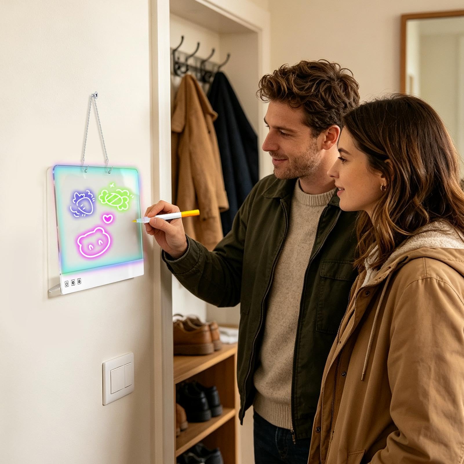 Lavagna Luminosa Da Disegno Blocco Da Disegno Ricaricabile Con Pennarelli | Pannello LED Per Bambini E Bambine, Scuola, Classe, Casa, Viaggi In Auto E Aereo