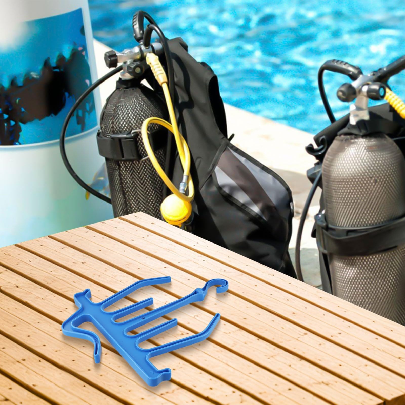 Percha de Buceo, Colgador de Traje de Neopreno, Estante de Secado rápido para Equipo de Buceo, diseño de Drenaje Que Ahorra Espacio, Soporte de Polipropileno de 15.9 x 19.6 Pulgadas