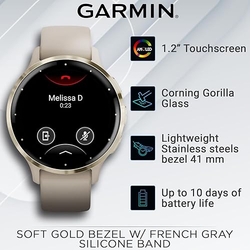 Miniatura 3 de Wearable4U - Reloj inteligente Garmin Venu 3S GPS con pantalla AMOLED de 1.614 in, características avanzadas de salud y fitness, hasta 10 días de