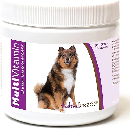 Miniatura 222 de Healthy Breeds Multivitamínico siberiano Husky para perros, suplemento diario recomendado por veterinarios, sabor a tocino, 60 masticables suaves
