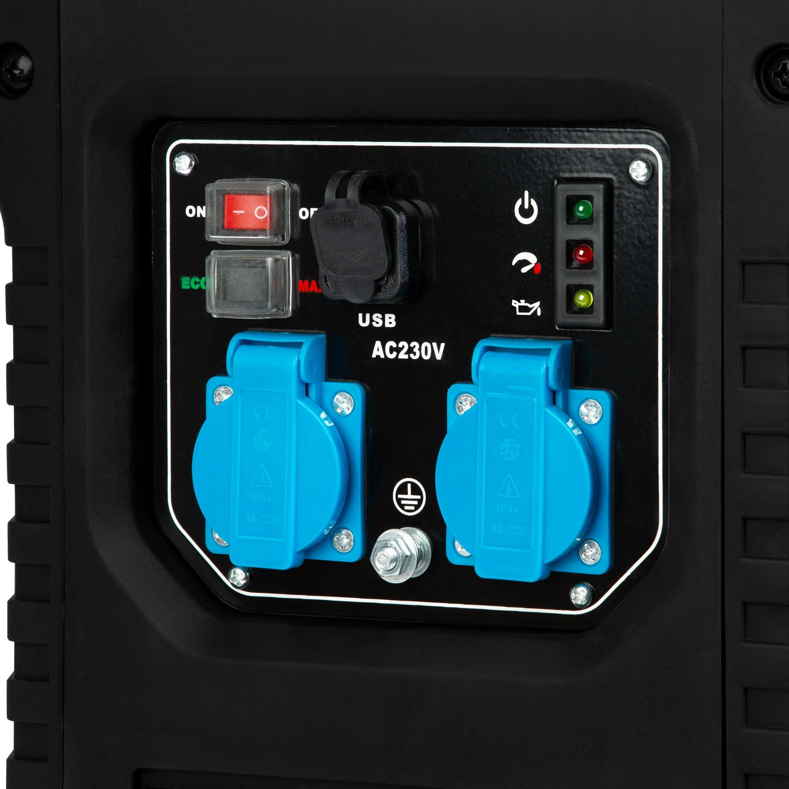 EBERTH Inwerterowy Generator prądu o mocy 2000 W, Generator awaryjny, Silnik benzynowy 2 KM, 4-suwowy, 2x 230 V i 2x USB, technologia inwerterowa zapewniająca zasilanie bez skoków napięcia