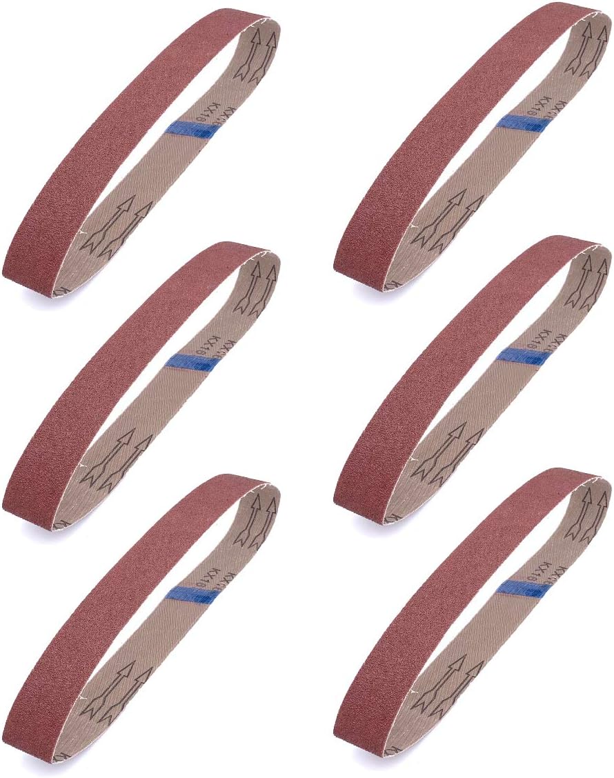 H2solution 1-1/2 x 30 sanding belt, Aluminum Oxide Sandpaper, 2 Each of 40 80 120 150 240 400 Grits, 12 Pack
