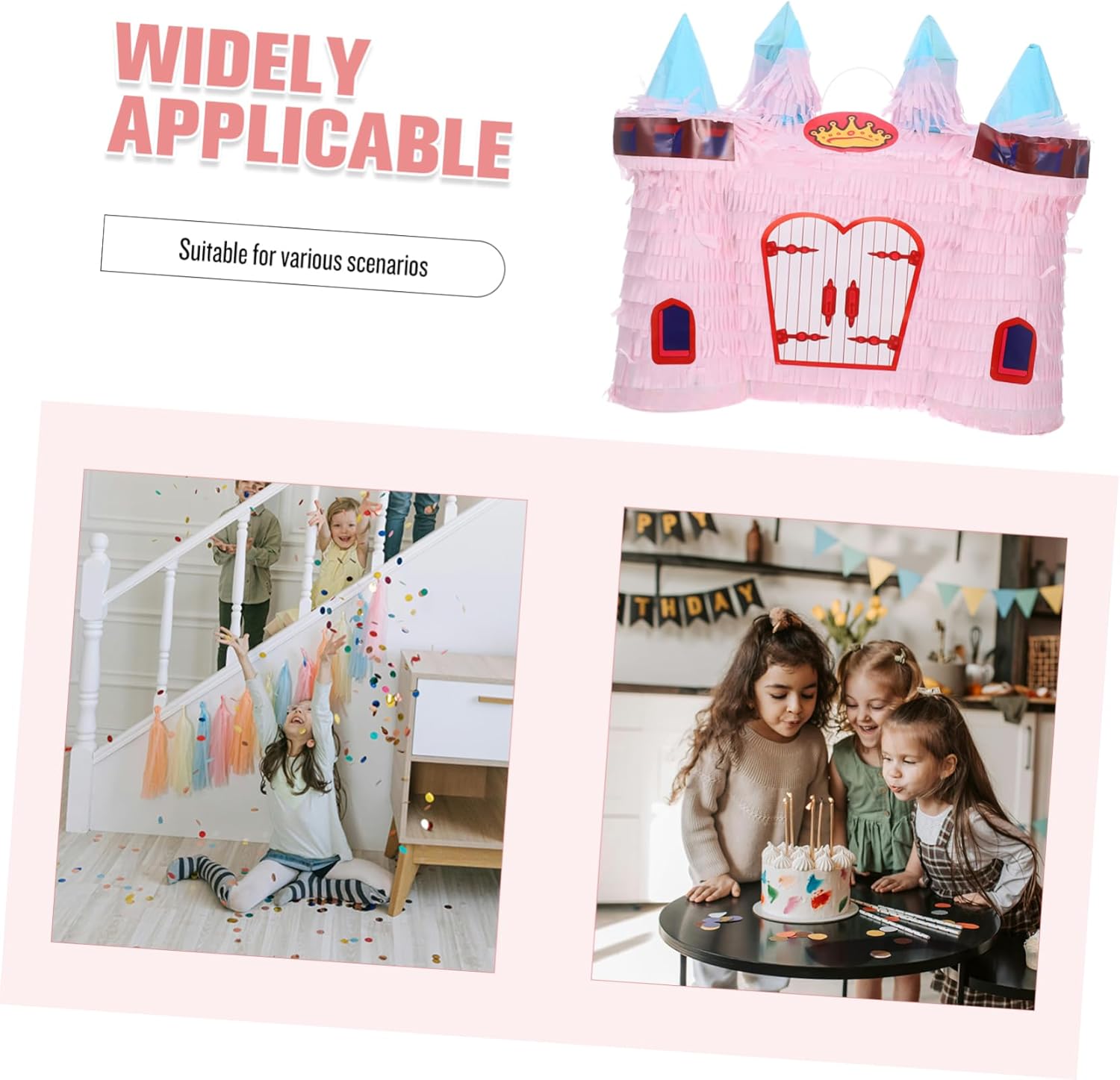 Princess Castle Hanging Candy Holder for Birthday Party Enchanting Design for Boys and Girls Celebrations for Themed Events and Games