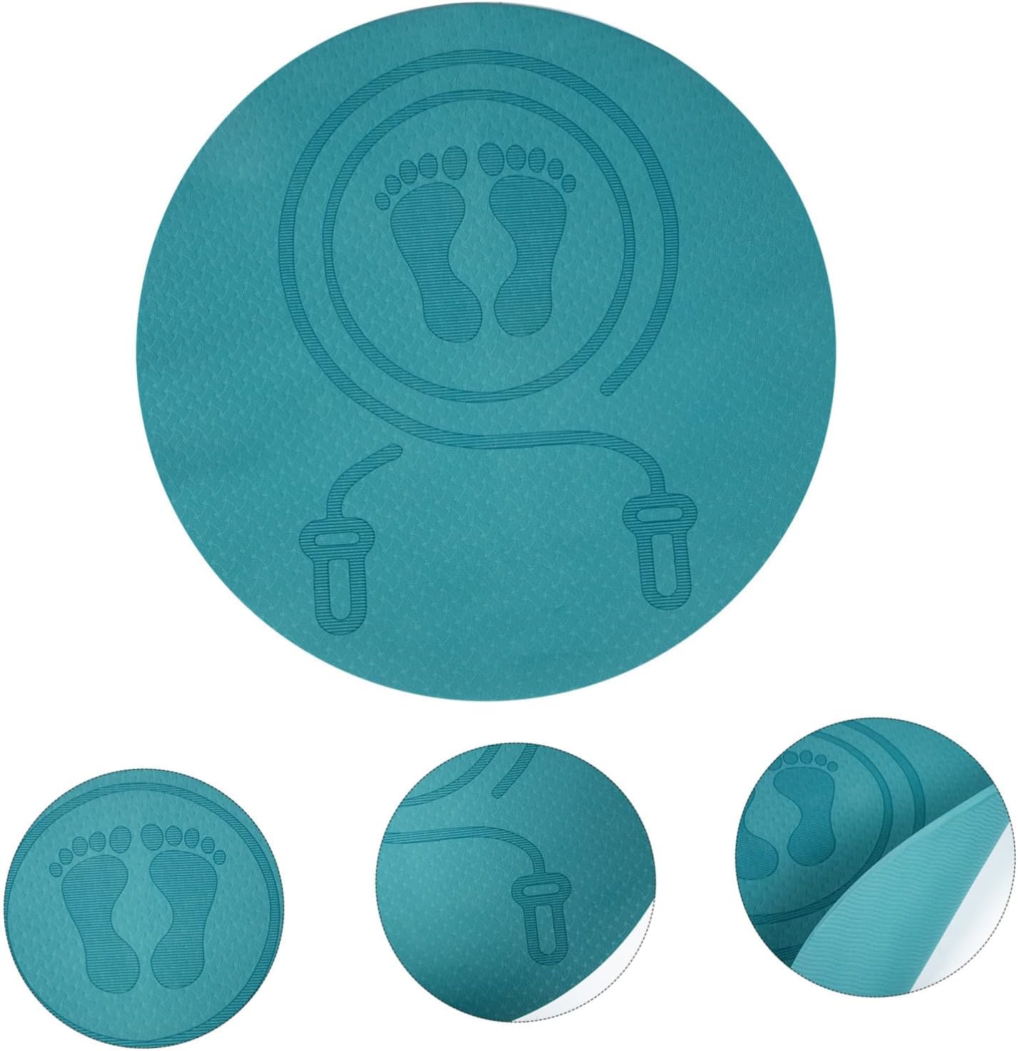 Tpe Non-slip Jump Rope Mat Thick Shock-absorbing Fitness Pad for Indoor Yoga Pilates Home Gym Exercise Blue