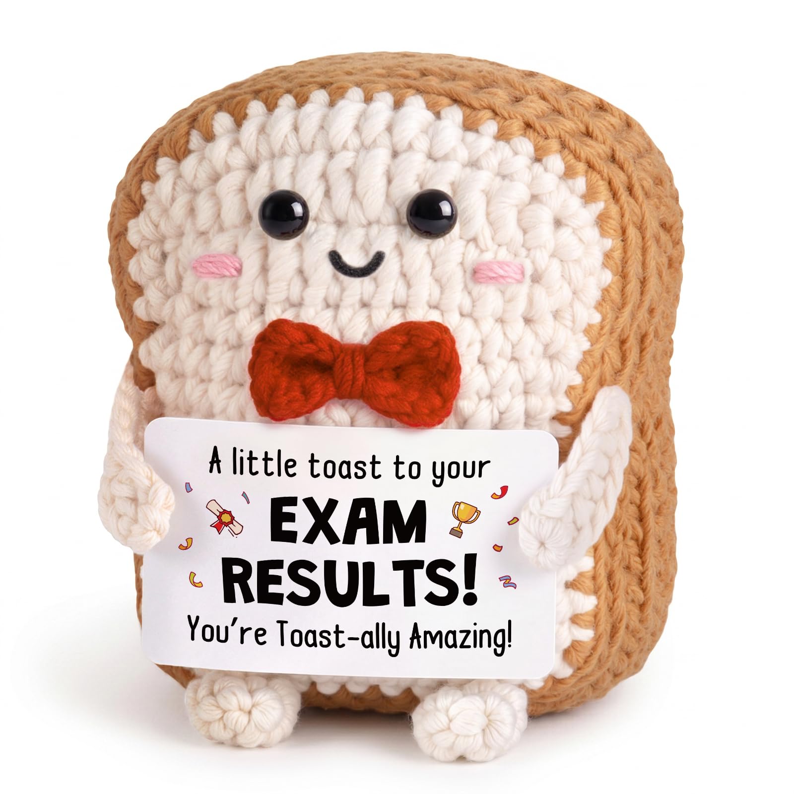 Exam Results Gifts for Students - Handmade Crochet Toast with Card