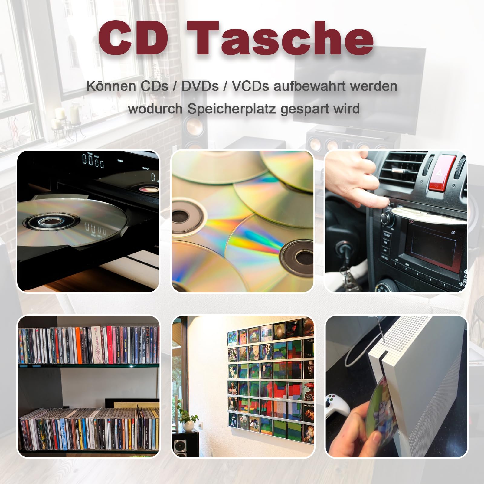 Custodia per CD DVD Discs per 40 dischi, custodia per CD per auto e casa, blu