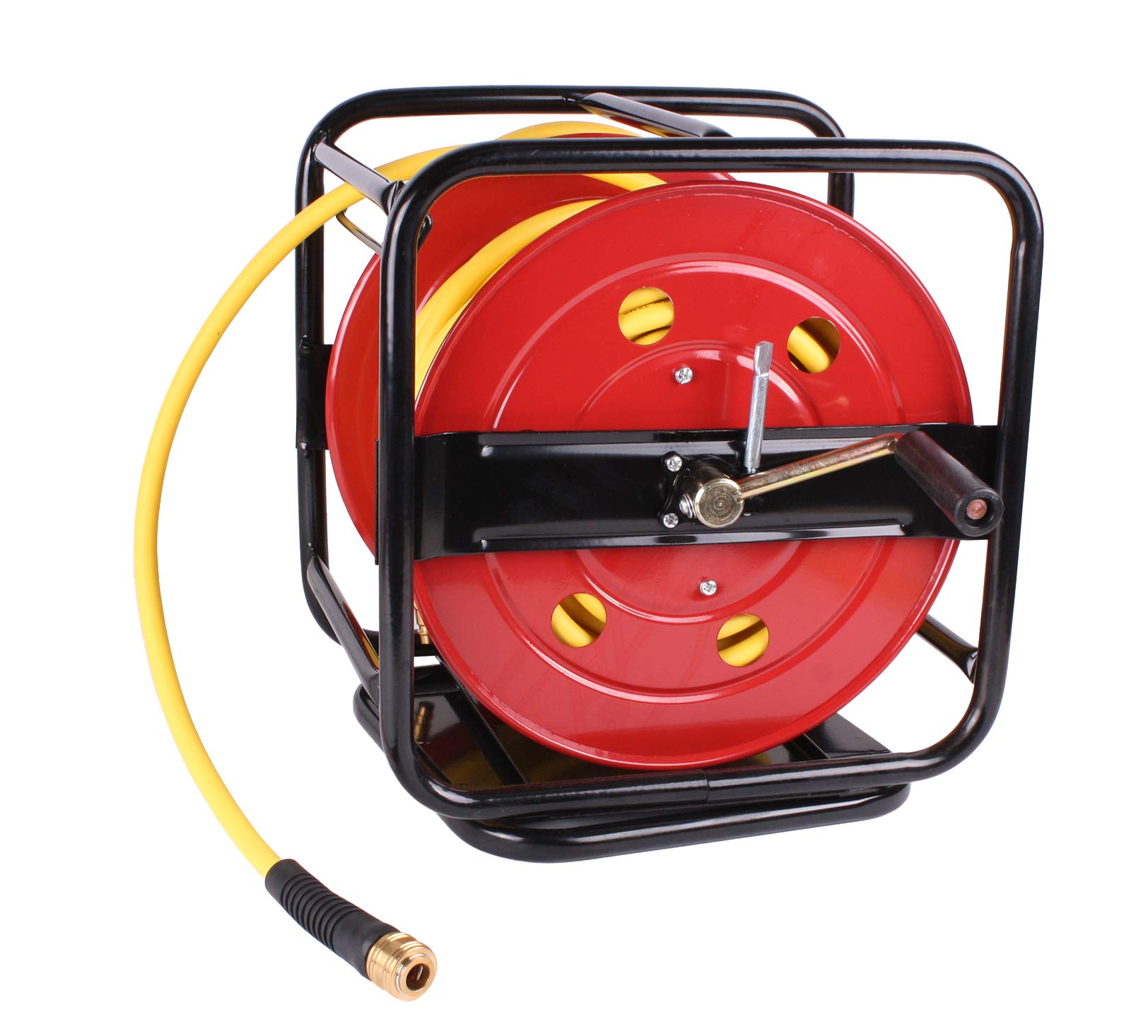 WELDINGER Schlauchaufroller 30 m mit Druckluftschlauch Gummi-PVC gelb 6 x12 mm -40 bis 65°C