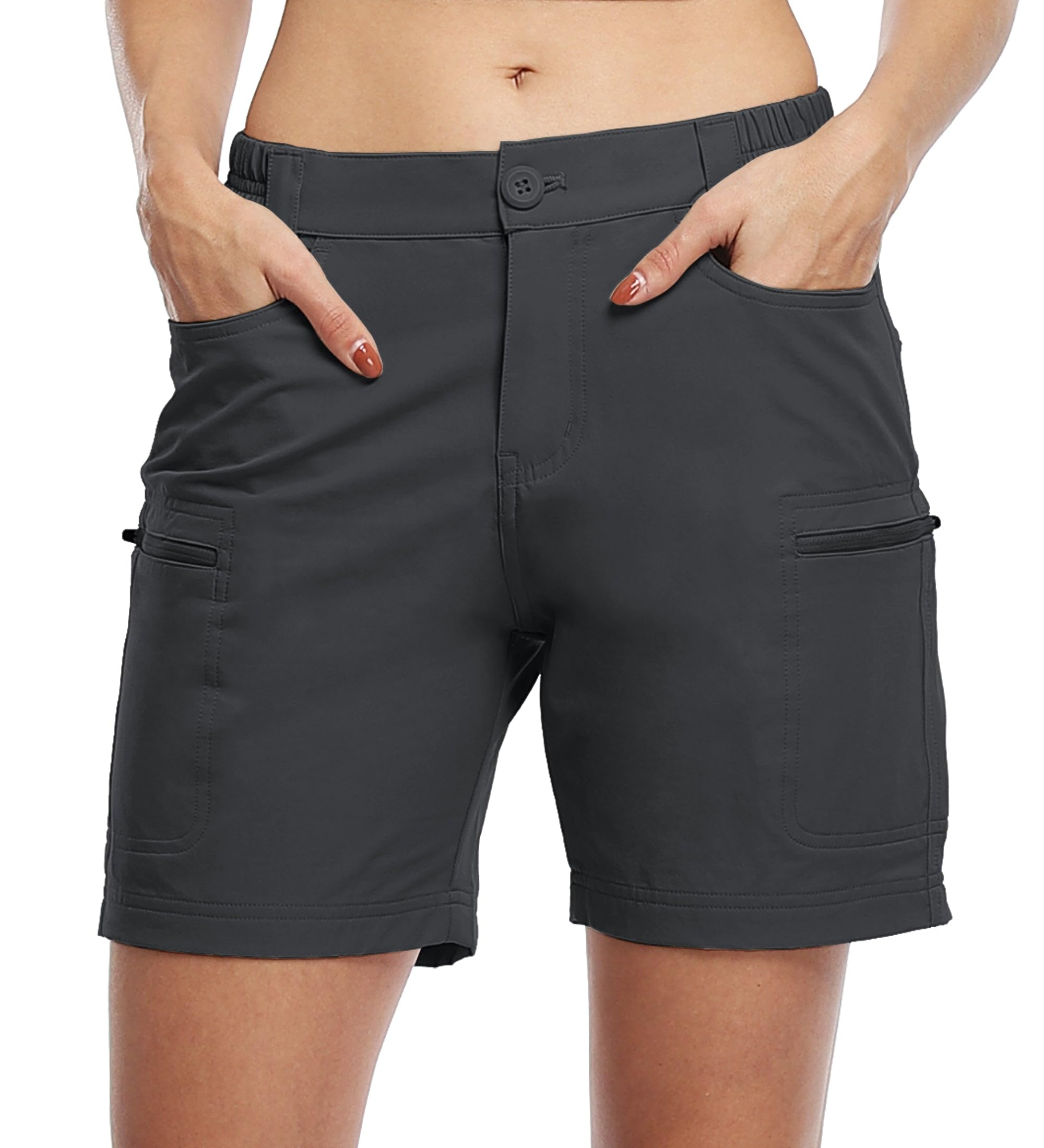 WILLIT Pantaloncini da donna per escursioni, cargo, da golf, da trekking, per l'estate, leggeri, ad asciugatura rapida, traspiranti, con tasche, impermeabili