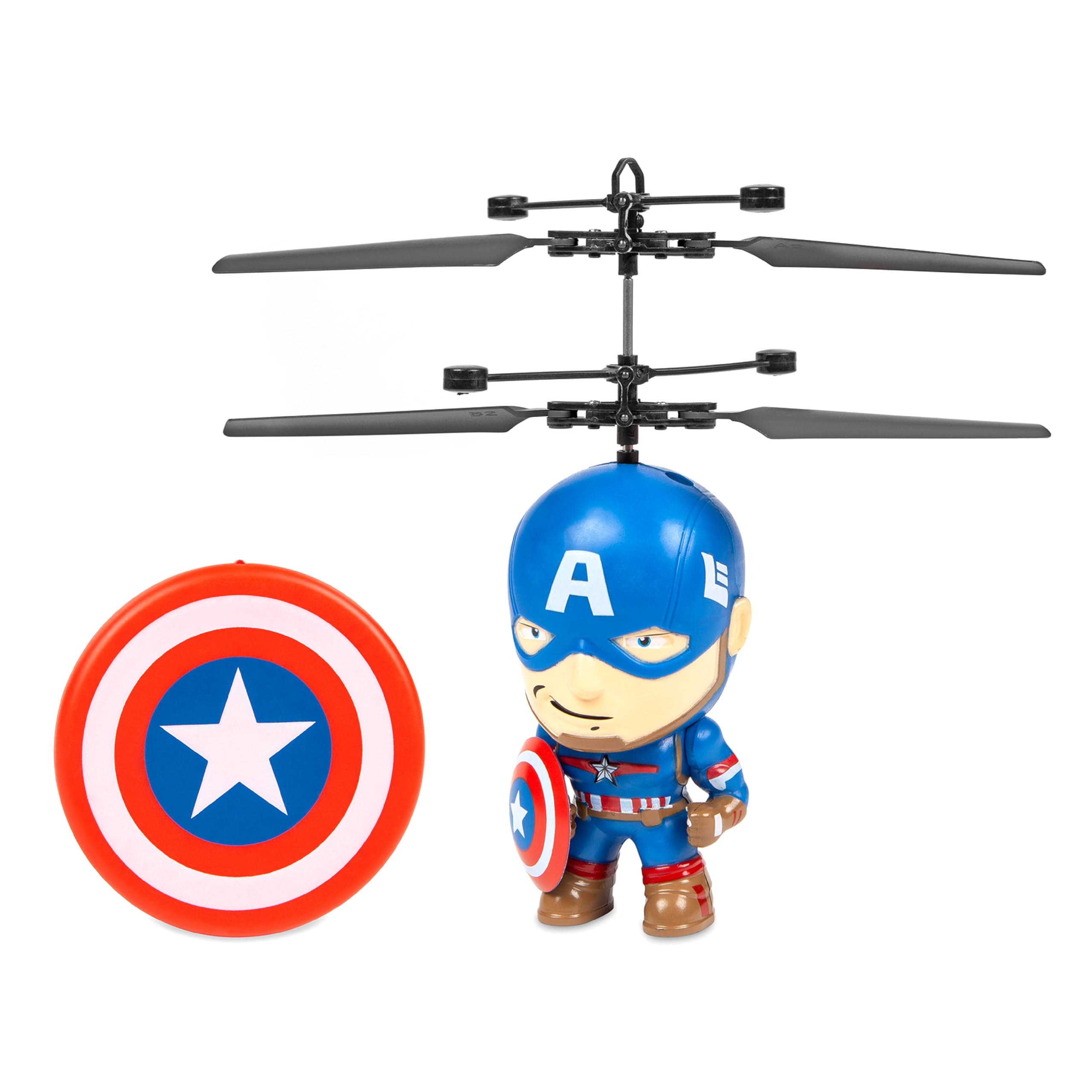 Marvel Captain America Big Head Helicopter Toy – Motion Sensored Flying Toy for Kids - Marvel Licensed - Kids 6+