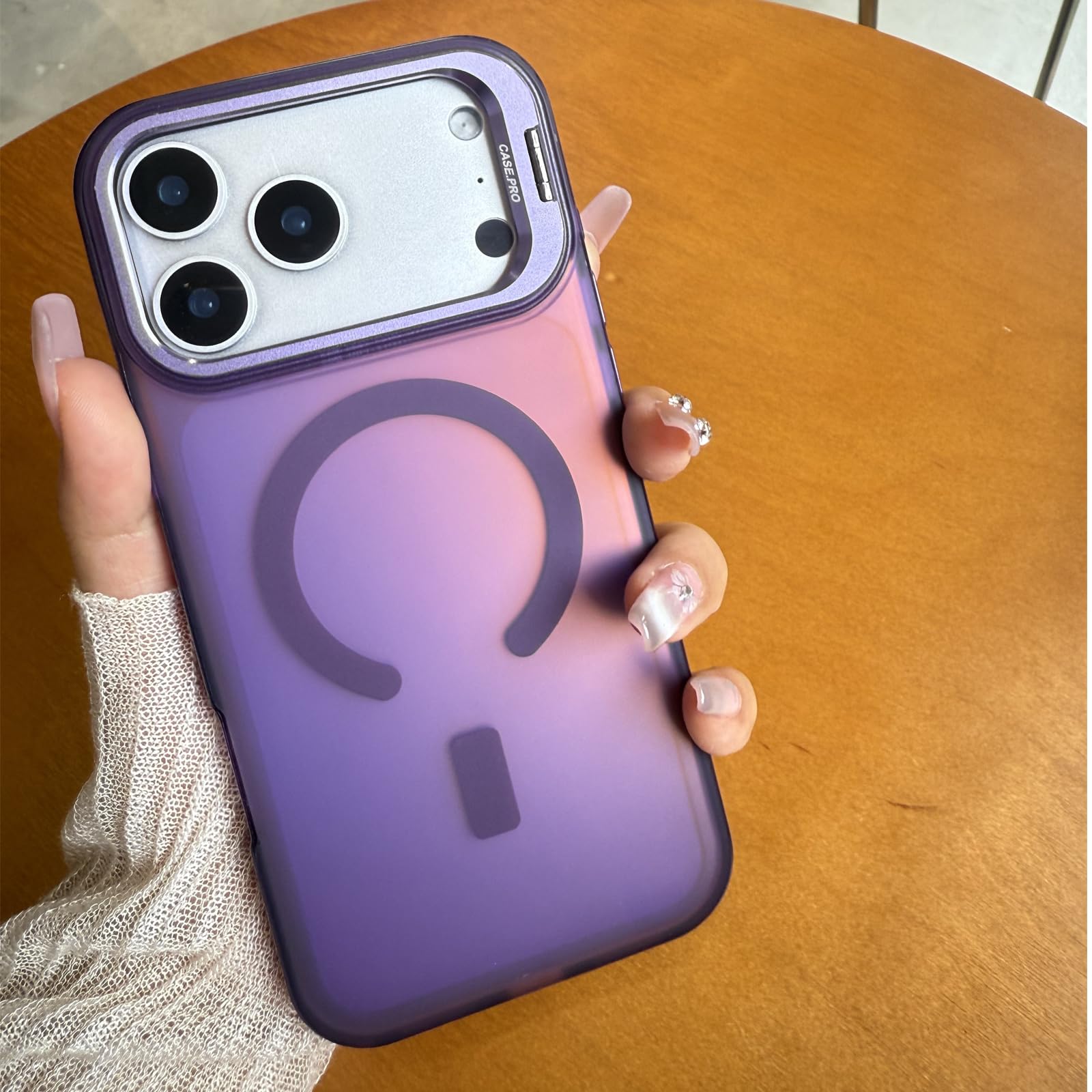 for iPhone 18 Pro /17 Pro Case Invisible Stand,Military-Grade Holographic Iridescent Case…