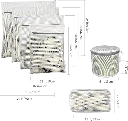 Miniatura 6 de Sacs à Linge, 6 Pièces Filet Linge Machine à Laver with Fermeture Eclair Pour Sous-Vêtements, Chemisier, Chaussettes, chaleco, Manteau, Couette,