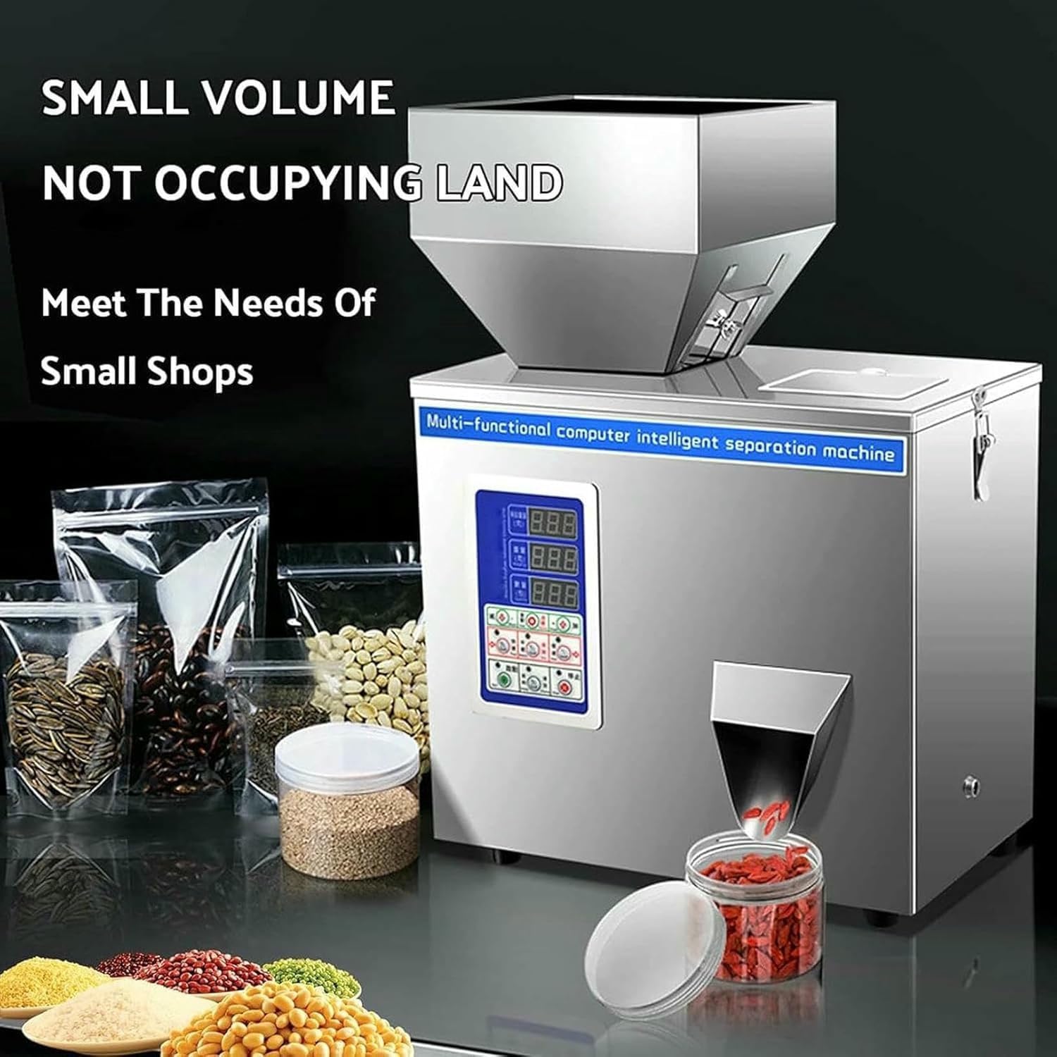 Llenadora De Pesaje Inteligente, Máquina Llenadora De Partículas En Polvo Totalmente Automática con Tolva De 6 L De Capacidad, Pesaje Automático Y Velocidad De Dispensado De 8 a 16 Bolsas/min