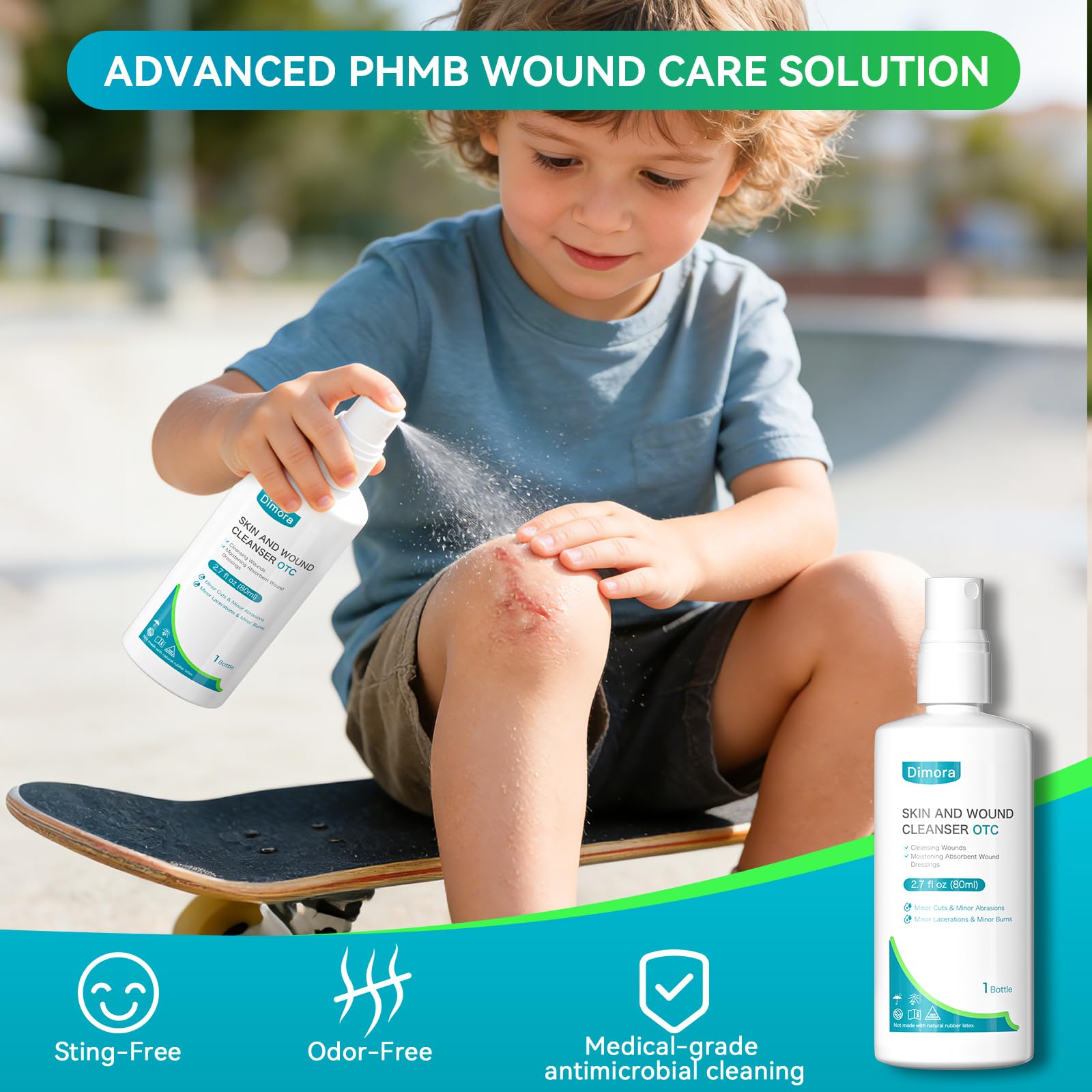 Dimora Skin and Wound Spray OTC First Aid Antiseptic Wound Cleanser 80ml — Amazon image 5
