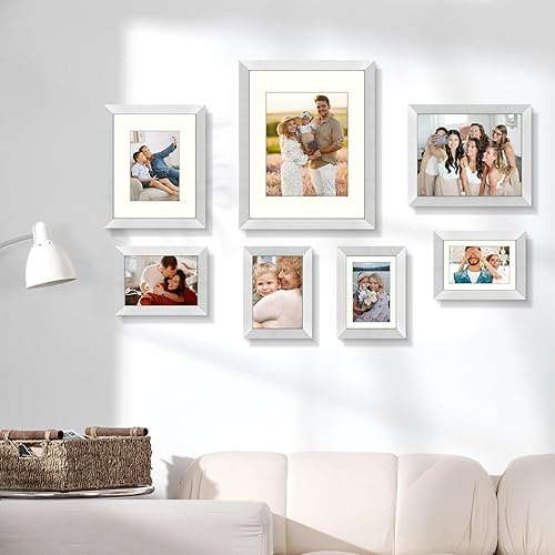 Vista 40 de Golden State Art, Gallery - Marcos de pared, 11 x 14, 8 x 10, 5 x 7 pulgadas, múltiples marcos de fotos, collage para pared o mesa con paspartú