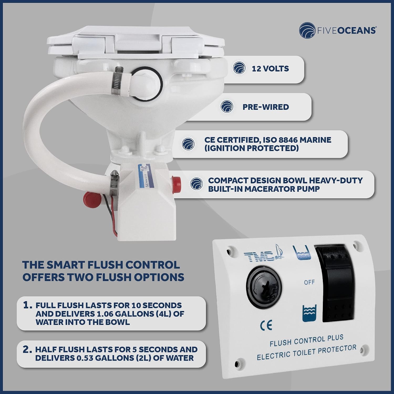 Five Oceans TMC Electric Marine Toilet FO3869 User Manual