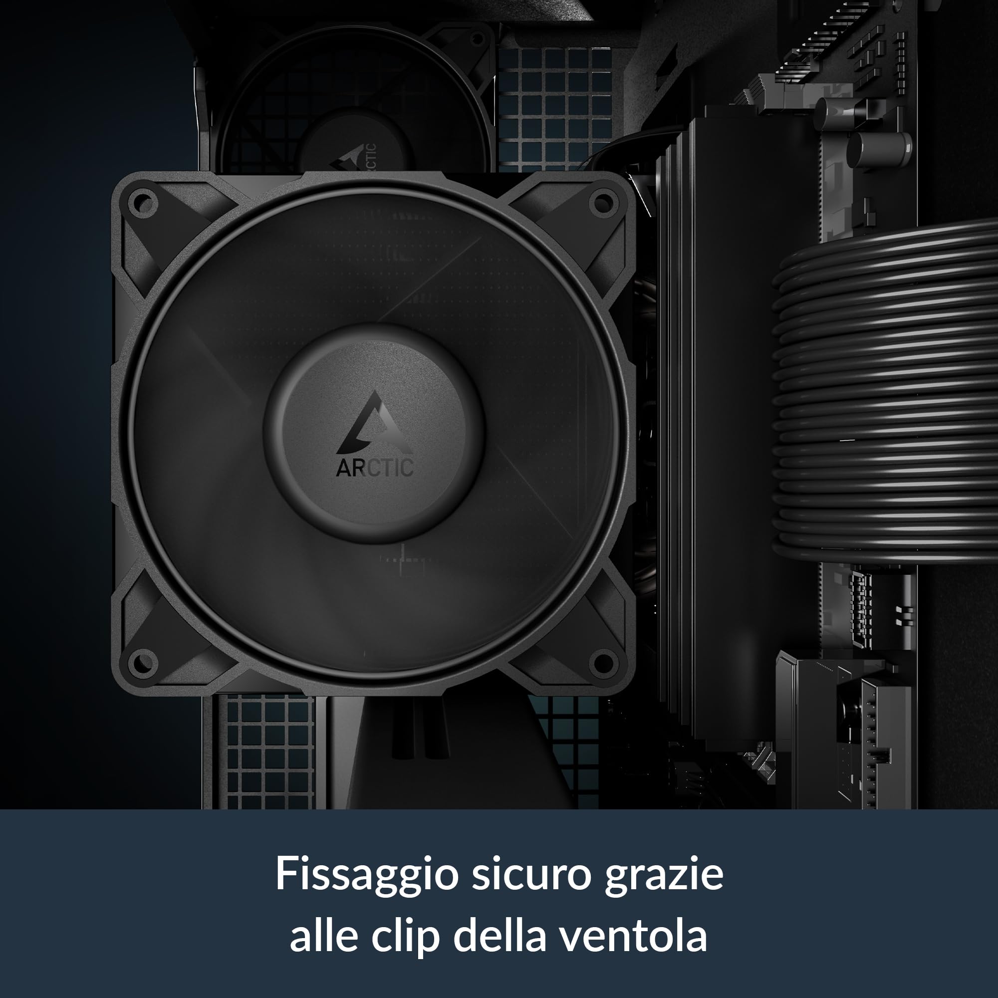 ARCTIC Freezer 36-S - Dissipatore per CPU per Intel e AMD, a torre singola, ventola P12 Pro da 120 mm ottimizzata per la pressione, 600-3000 rpm, cuscinetto fluidodinamico, incluso. MX-7